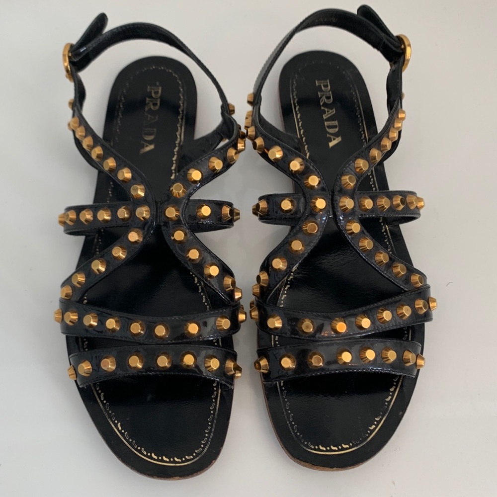 Prada studded gladiator sandals